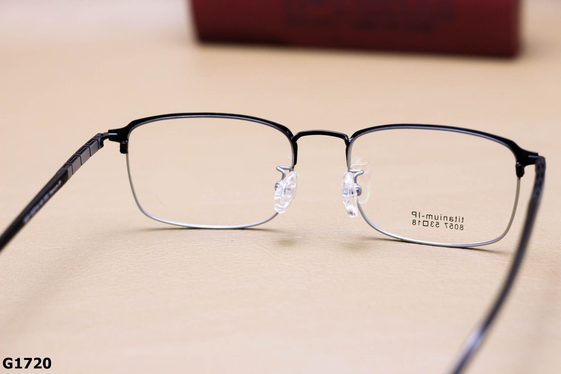 Gọng Kính Cận Nửa Viền Vuông Bầu Unisex, Chất Liệu Titanium IP Cao Cấp Siêu Bền - G1720