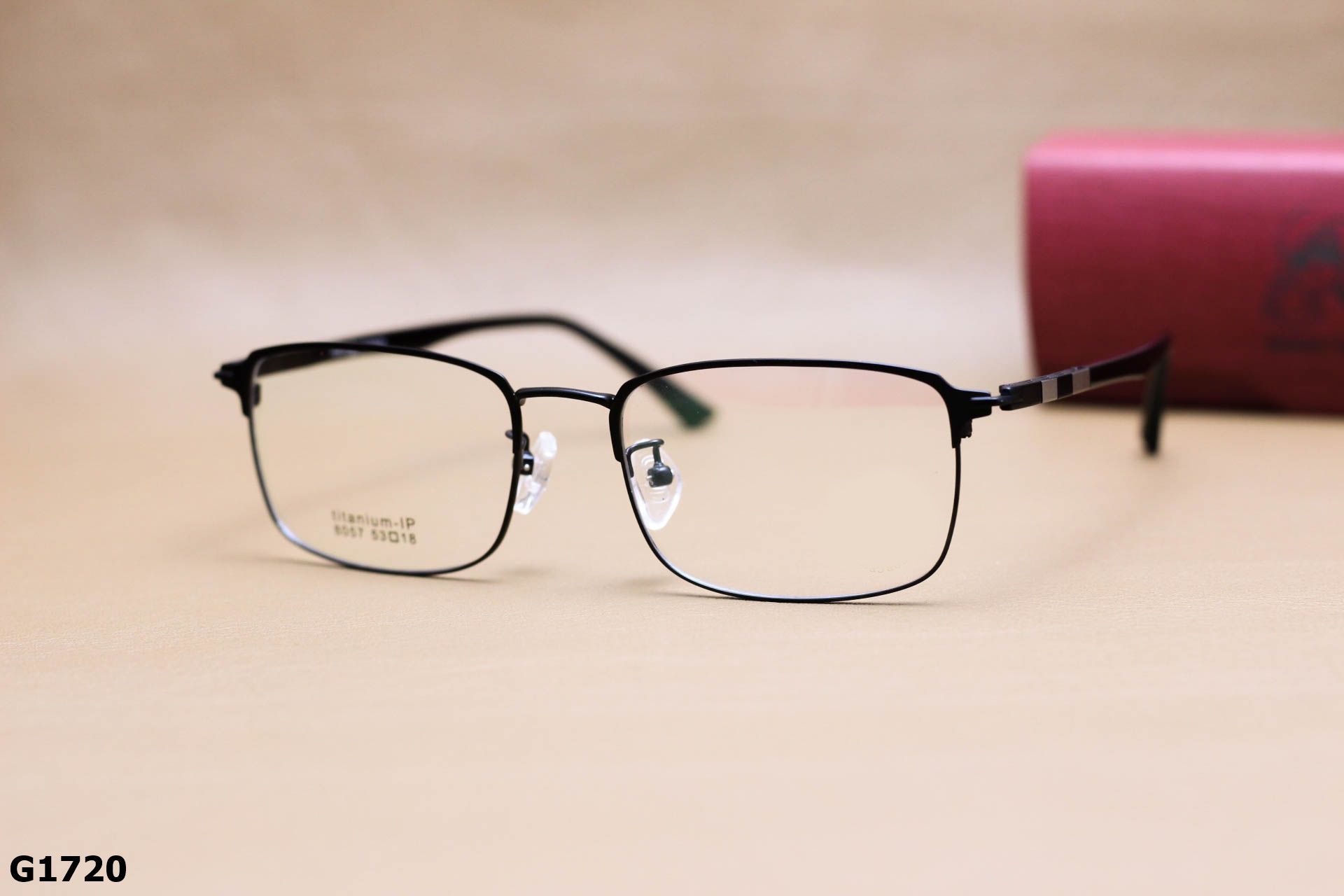 Gọng Kính Cận Nửa Viền Vuông Bầu Unisex, Chất Liệu Titanium IP Cao Cấp Siêu Bền - G1720