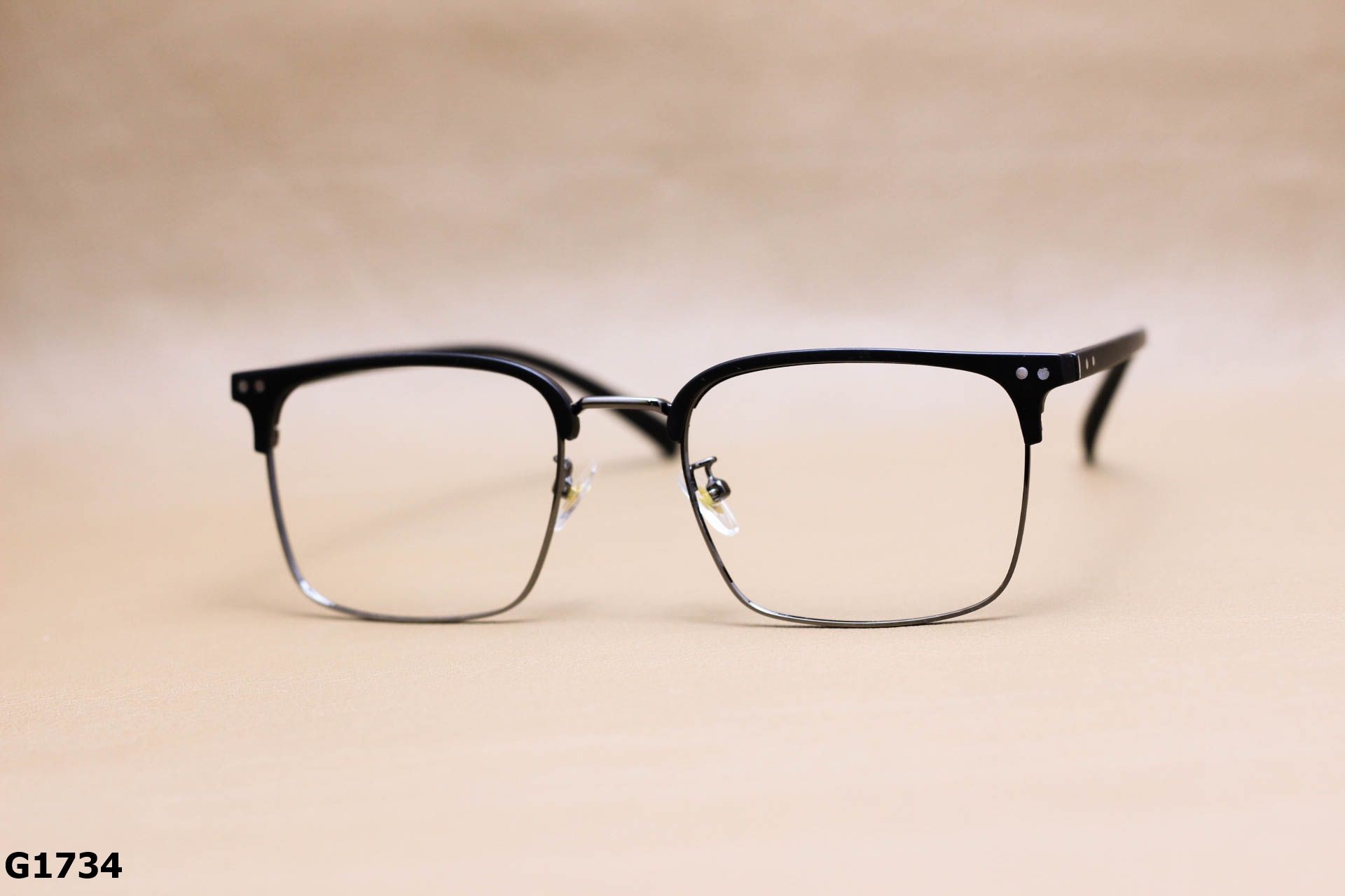 Gọng Kính Cận Vuông Nửa Viền Thời Trang Unisex, Chất Liệu Hợp Kim Thanh Mảnh - G1734