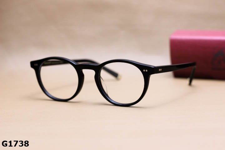 Gọng Kính Cận Nhựa Acetate Nguyên Khối Cao Cấp, Dáng Tròn Ngố Thời Trang Unisex - G1738