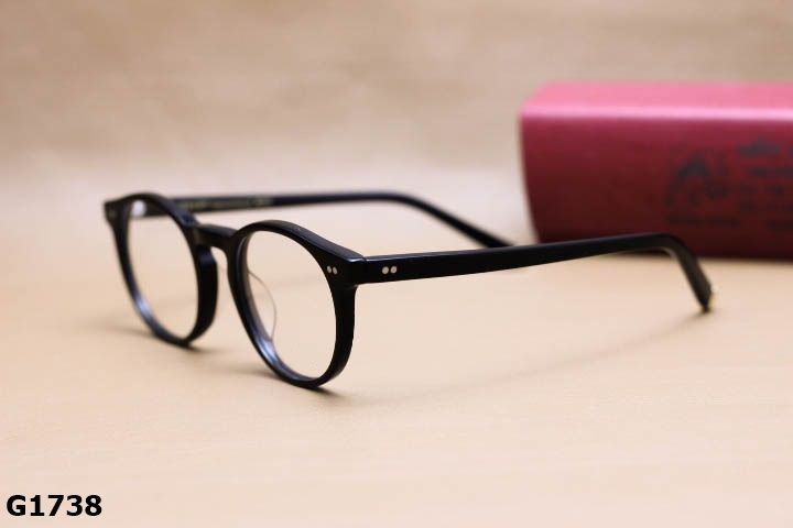 Gọng Kính Cận Nhựa Acetate Nguyên Khối Cao Cấp, Dáng Tròn Ngố Thời Trang Unisex - G1738