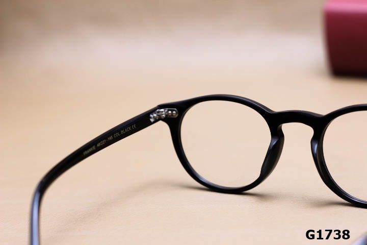Gọng Kính Cận Nhựa Acetate Nguyên Khối Cao Cấp, Dáng Tròn Ngố Thời Trang Unisex - G1738