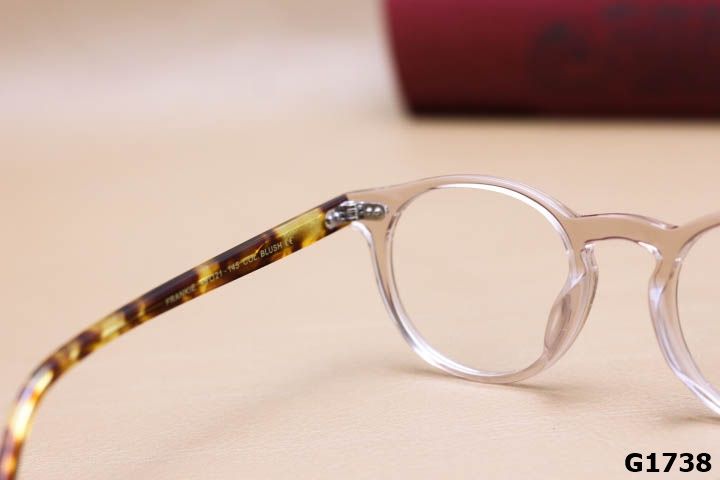 Gọng Kính Cận Nhựa Acetate Nguyên Khối Cao Cấp, Dáng Tròn Ngố Thời Trang Unisex - G1738