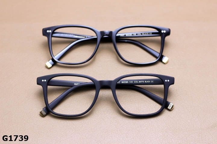 Gọng Kính Cận Nhựa Acetate Nguyên Khối Cao Cấp, Dáng Vuông Ngố Thời Trang Unisex - G1739