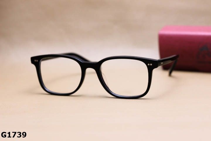 Gọng Kính Cận Nhựa Acetate Nguyên Khối Cao Cấp, Dáng Vuông Ngố Thời Trang Unisex - G1739
