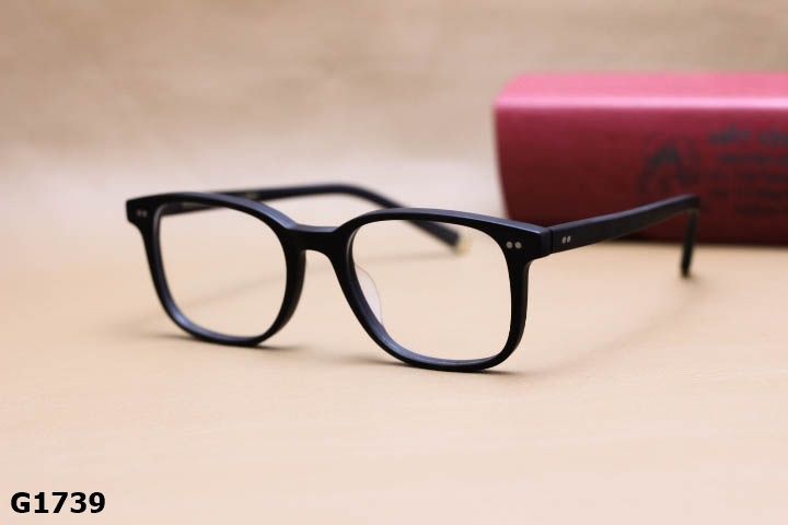 Gọng Kính Cận Nhựa Acetate Nguyên Khối Cao Cấp, Dáng Vuông Ngố Thời Trang Unisex - G1739