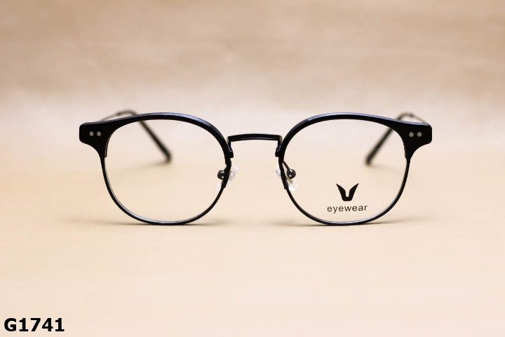 Gọng Kính Cận Hợp Kim Thanh Mảnh, Dáng Tròn Nửa Viền Thời Trang Unisex - G1741
