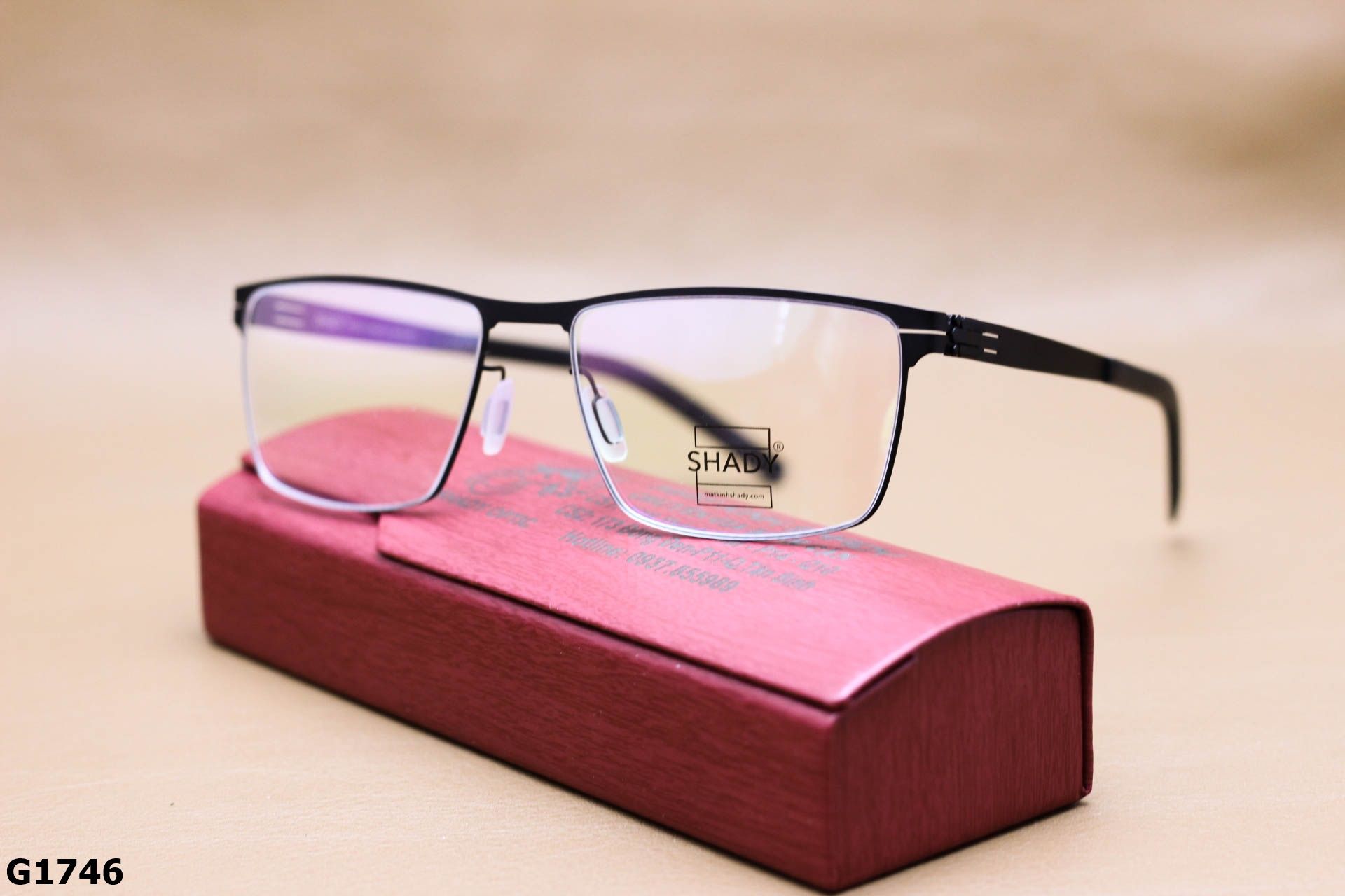 Gọng Kính Cận SHADY Thép Không Gỉ Cao Cấp Vuông Thời Trang Nam - G1746