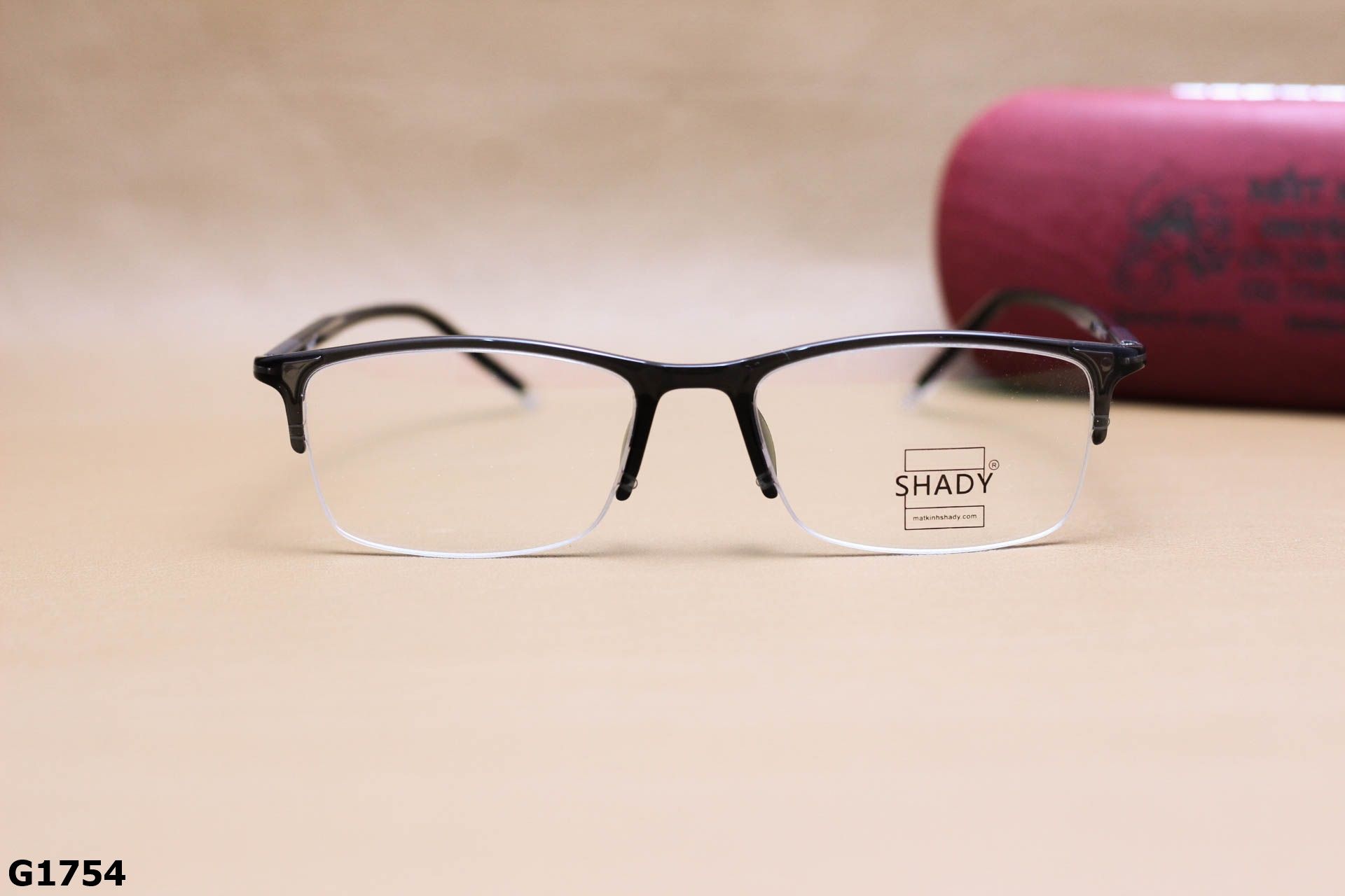 Gọng Kính Cận Nhựa Dẻo TR90, Dáng Vuông Nửa Viền Thời Trang Unisex SHADY - G1754