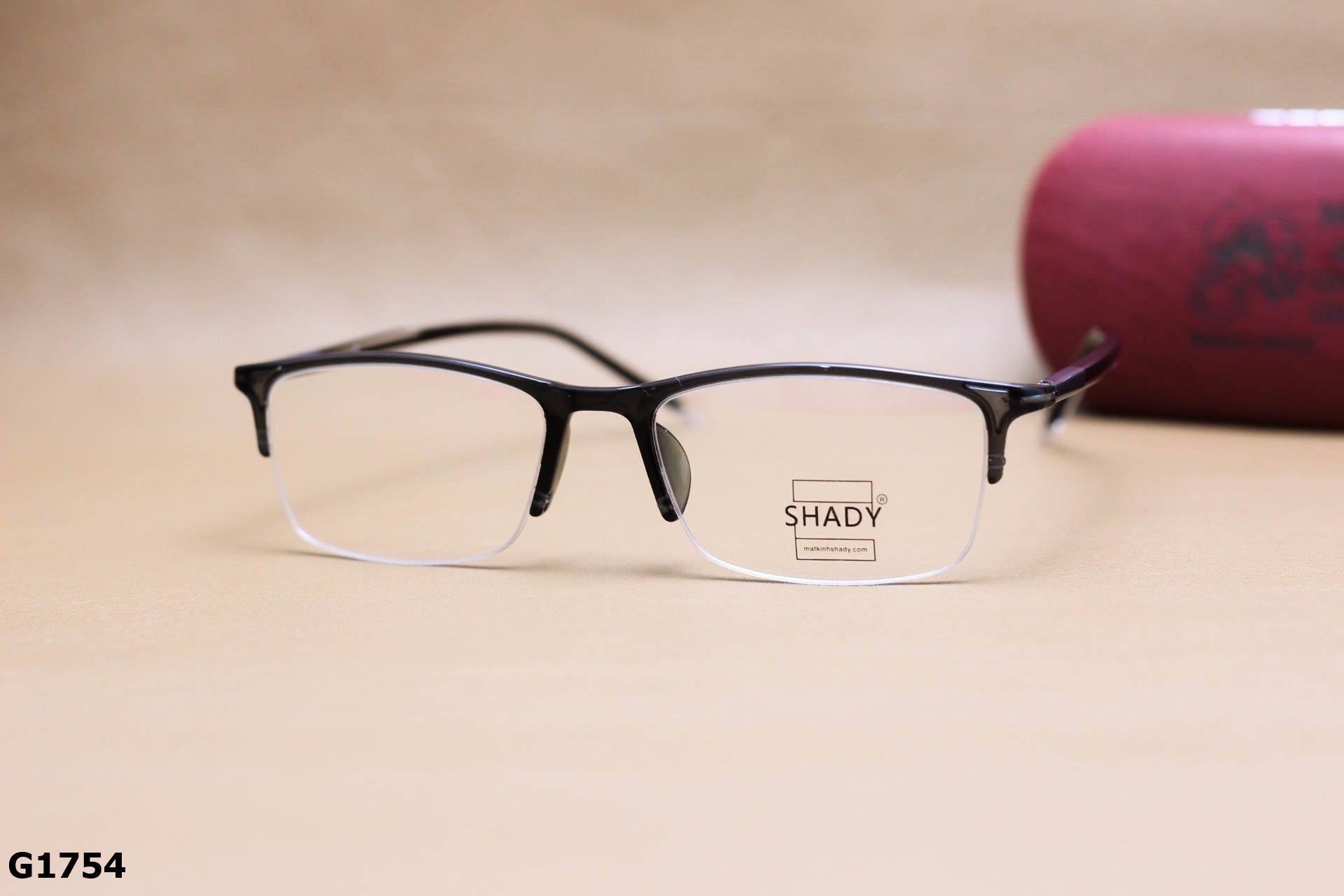 Gọng Kính Cận Nhựa Dẻo TR90, Dáng Vuông Nửa Viền Thời Trang Unisex SHADY - G1754