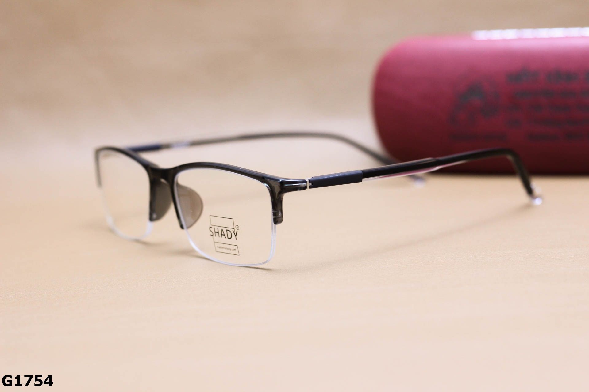 Gọng Kính Cận Nhựa Dẻo TR90, Dáng Vuông Nửa Viền Thời Trang Unisex SHADY - G1754