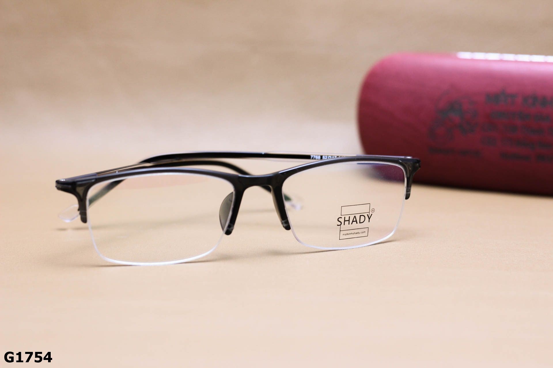 Gọng Kính Cận Nhựa Dẻo TR90, Dáng Vuông Nửa Viền Thời Trang Unisex SHADY - G1754
