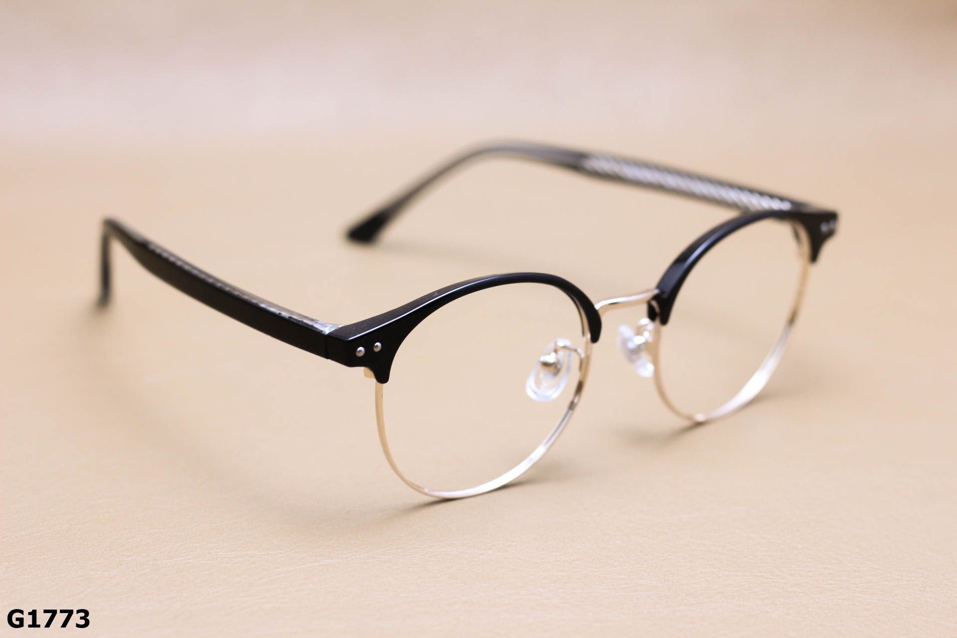 Gọng Kính Cận Tròn Ngố Nửa Viền Thời Trang Unisex, Chất Liệu B-Titanium Cao Cấp - G1773