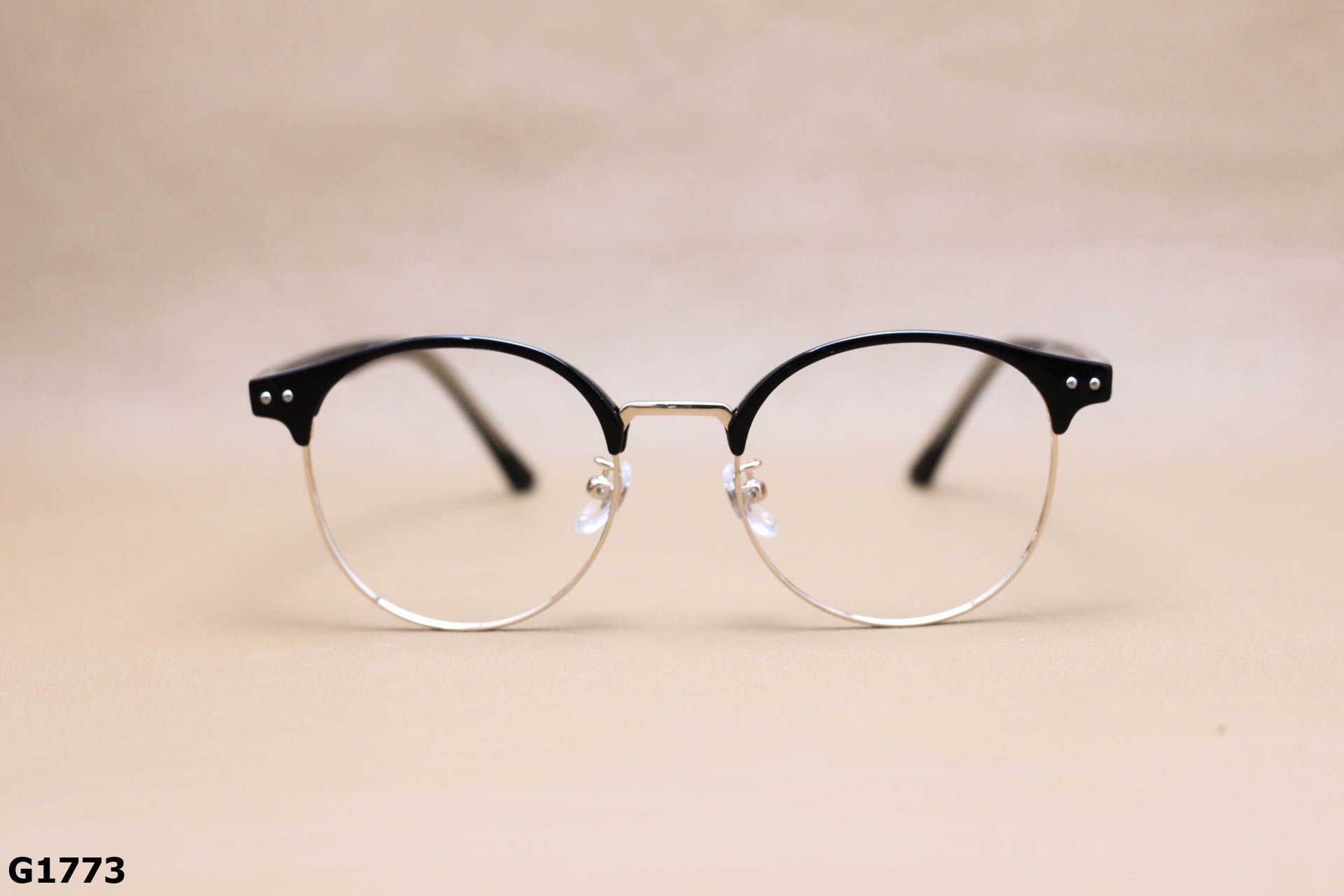 Gọng Kính Cận Tròn Ngố Nửa Viền Thời Trang Unisex, Chất Liệu B-Titanium Cao Cấp - G1773