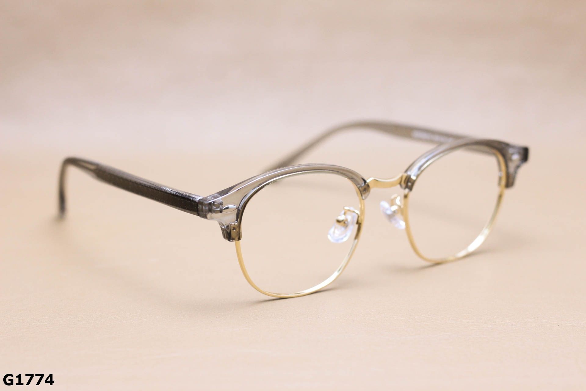 Gọng Kính Cận Tròn Ngố Nửa Viền Thời Trang Unisex, Chất Liệu B-Titanium Cao Cấp - G1774