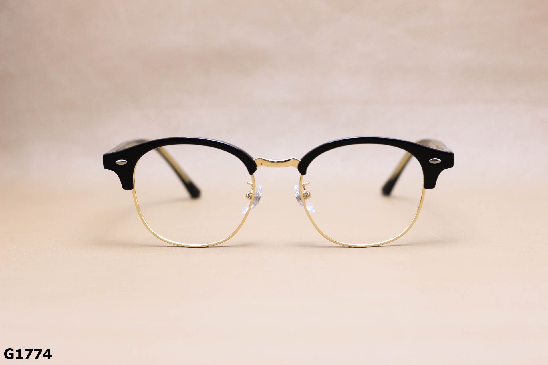Gọng Kính Cận Tròn Ngố Nửa Viền Thời Trang Unisex, Chất Liệu B-Titanium Cao Cấp - G1774