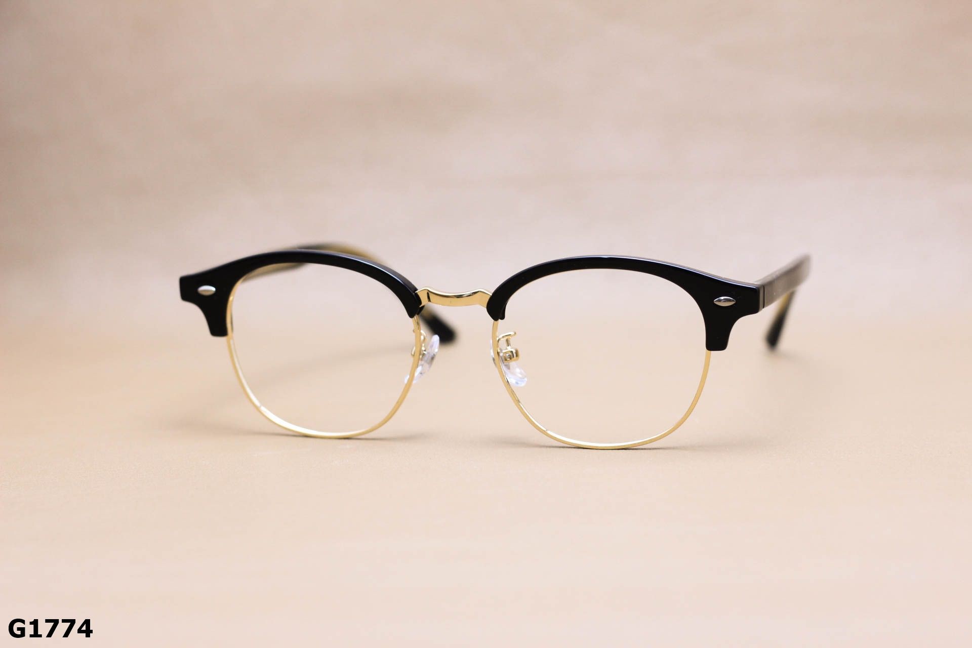 Gọng Kính Cận Tròn Ngố Nửa Viền Thời Trang Unisex, Chất Liệu B-Titanium Cao Cấp - G1774
