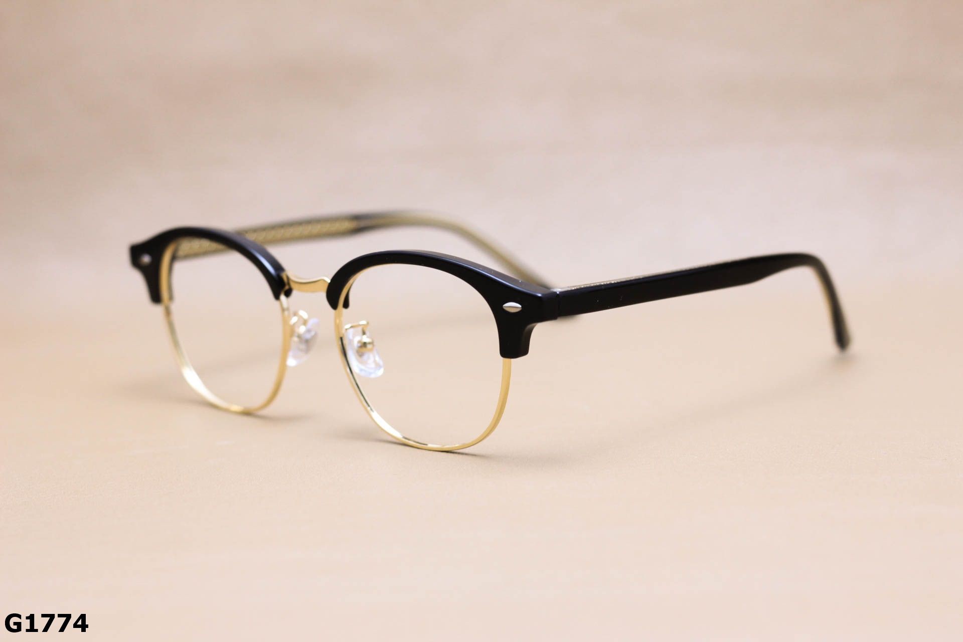 Gọng Kính Cận Tròn Ngố Nửa Viền Thời Trang Unisex, Chất Liệu B-Titanium Cao Cấp - G1774