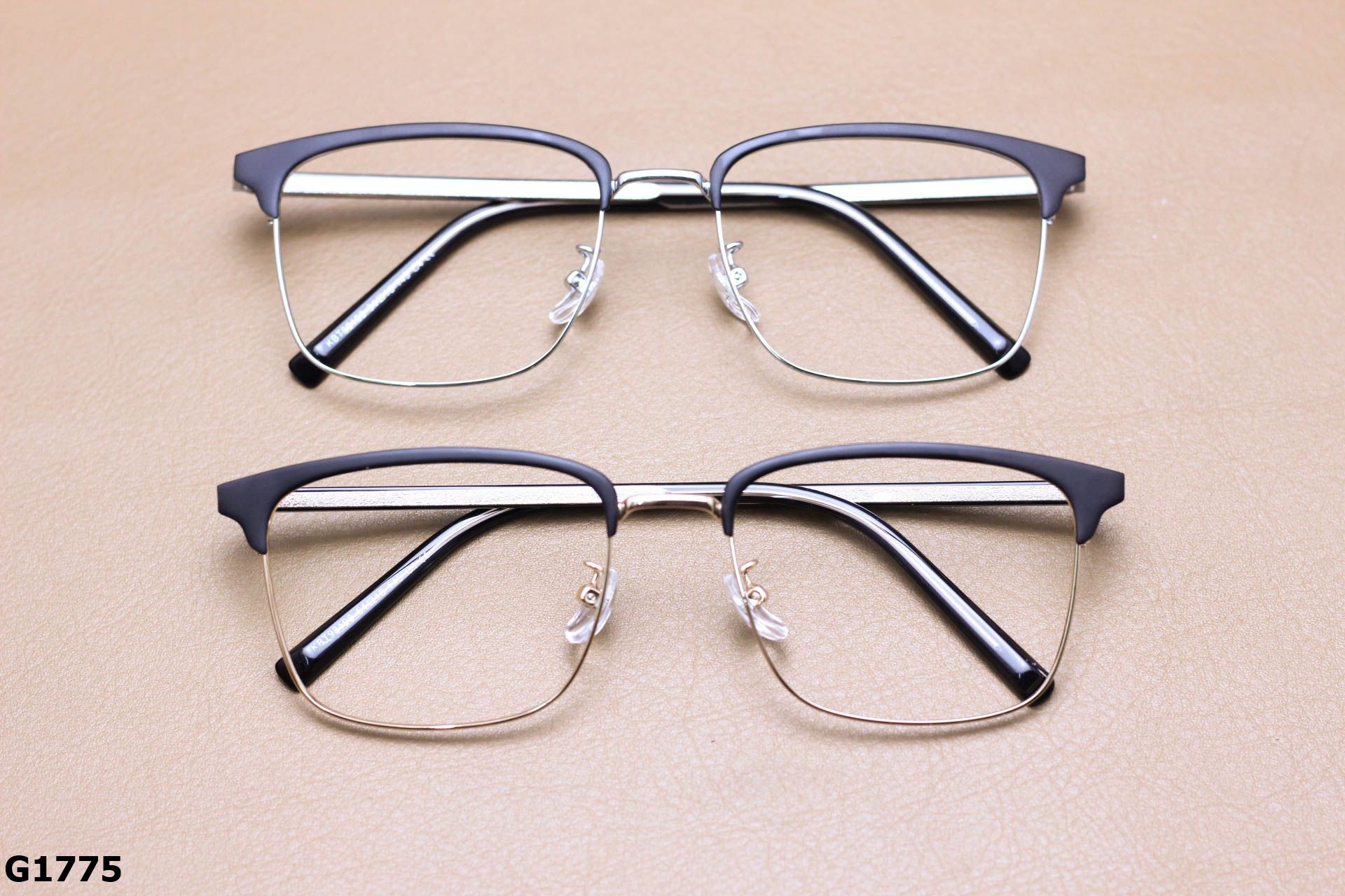 Gọng Kính Cận Vuông Nửa Viền Thời Trang Unisex, Chất Liệu B-Titanium Cao Cấp - G1775