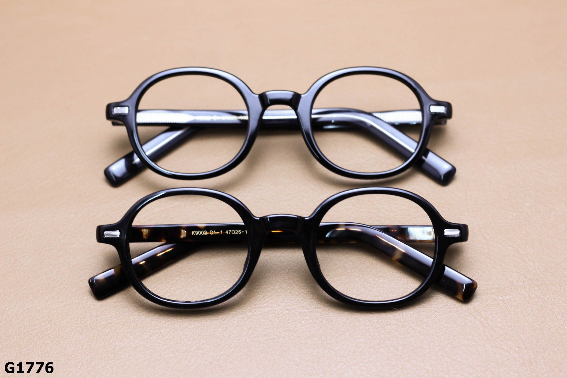 Gọng Kính Cận Nhựa Acetate Nguyên Khối, Dáng Tròn Ngố Thời Trang Unisex - G1776