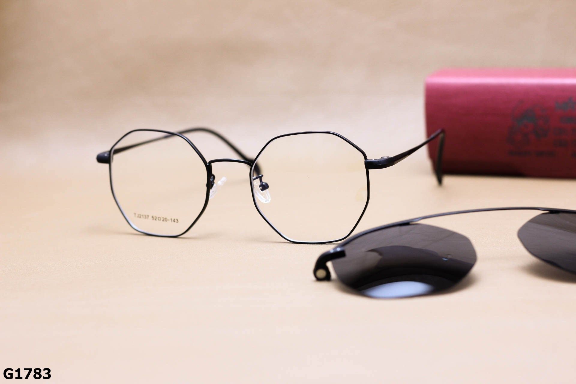 Gọng Kính 2 Trong 1 Đa Giác Thời Trang Unisex, Tròng Mát Polarized Chống Phân Cực - G1783