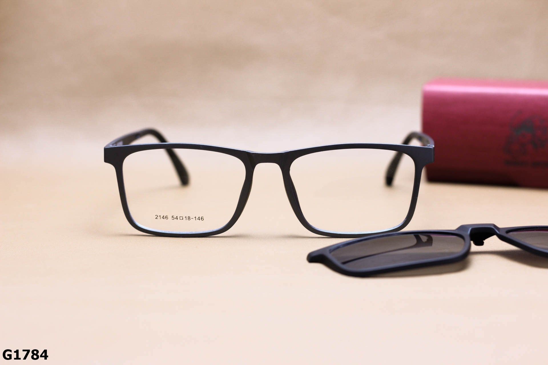Gọng Kính 2 Trong 1 Thời Trang Unisex, Tròng Mát Polarized Chống Phân Cực - G1784
