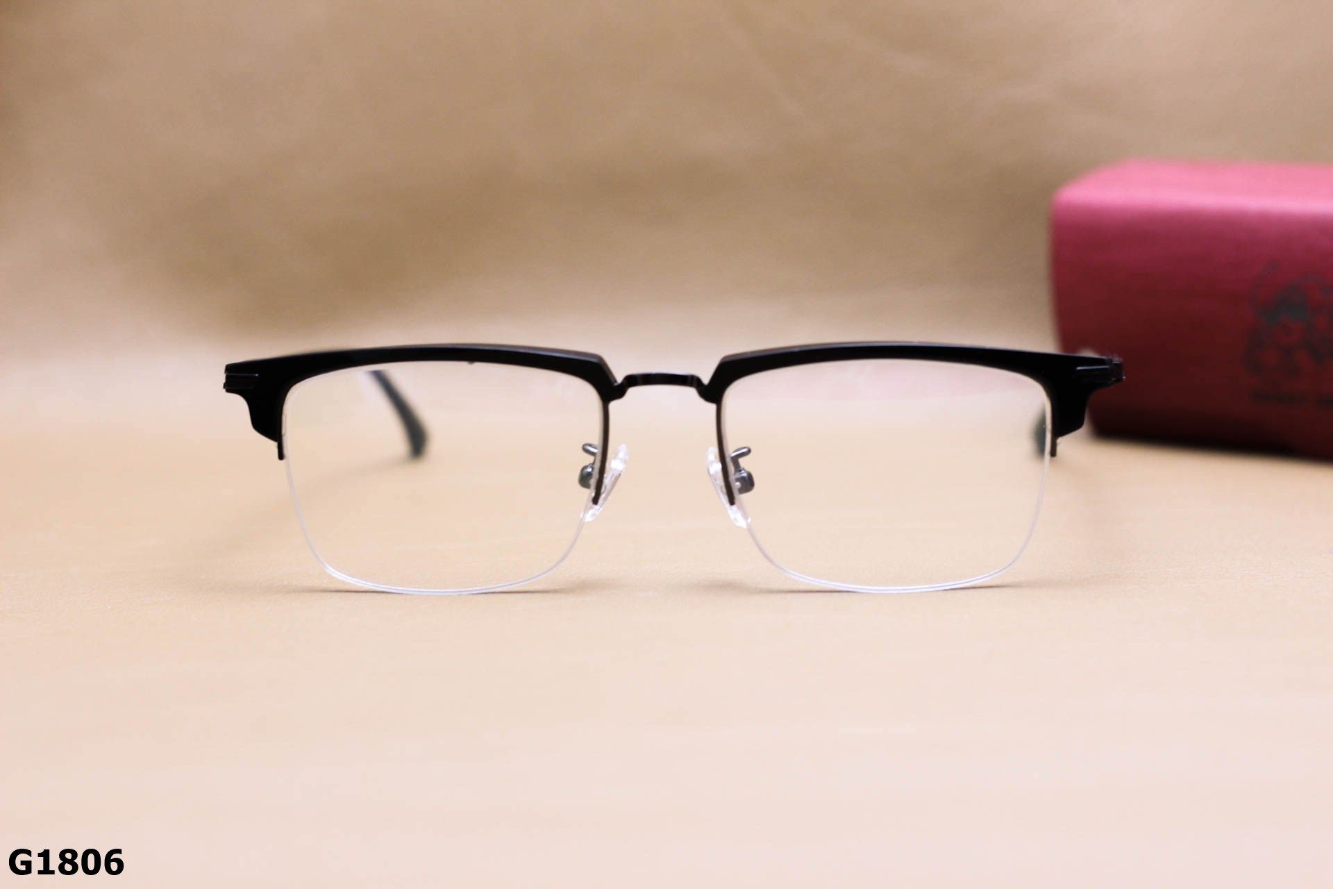 Gọng Kính Cận Nửa Viền Dáng Vuông Thời Trang Unisex, Chất Liệu Titanium IP Cao Cấp - G1806