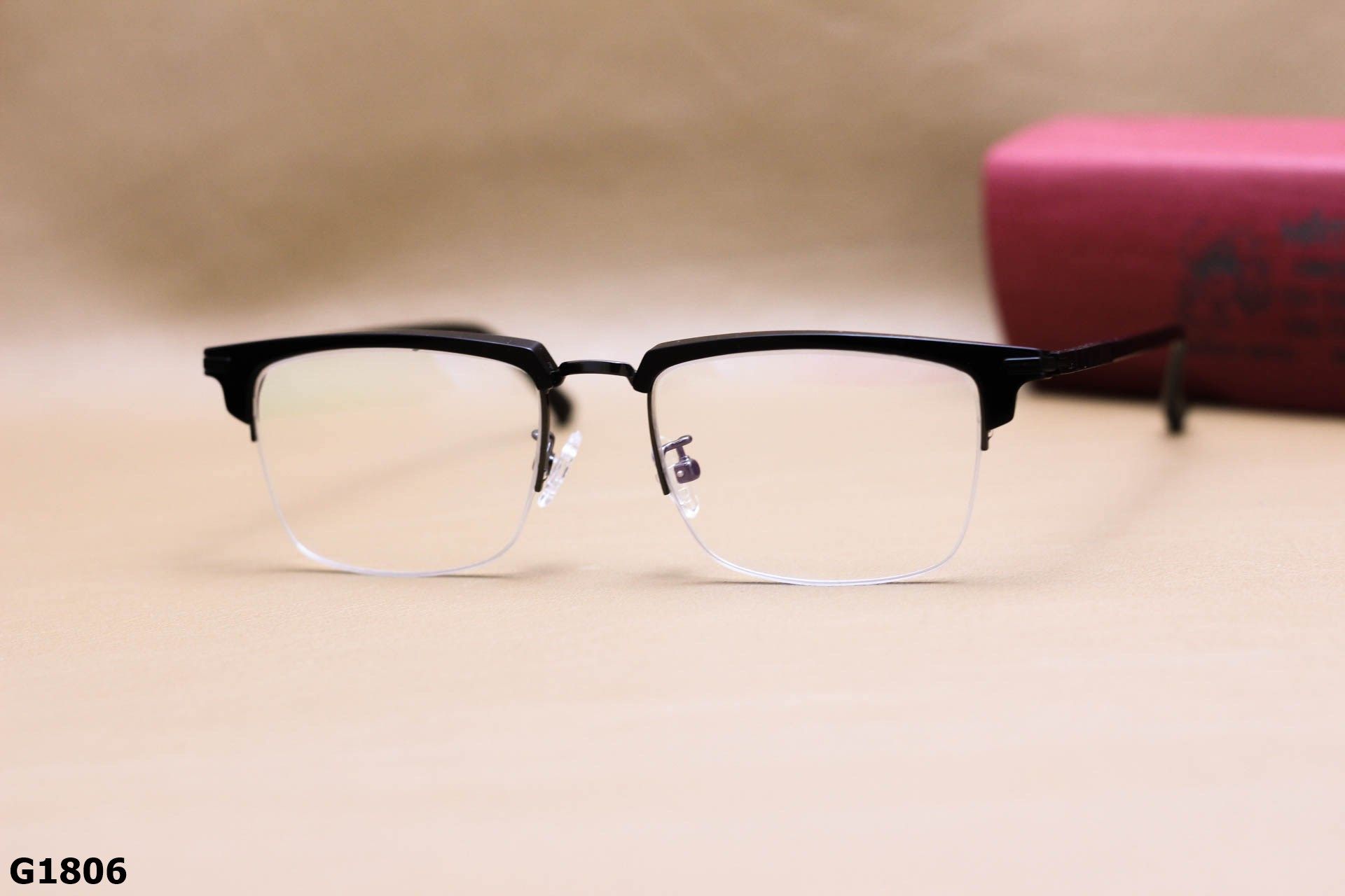Gọng Kính Cận Nửa Viền Dáng Vuông Thời Trang Unisex, Chất Liệu Titanium IP Cao Cấp - G1806