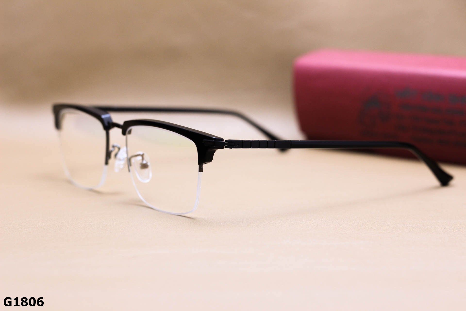 Gọng Kính Cận Nửa Viền Dáng Vuông Thời Trang Unisex, Chất Liệu Titanium IP Cao Cấp - G1806