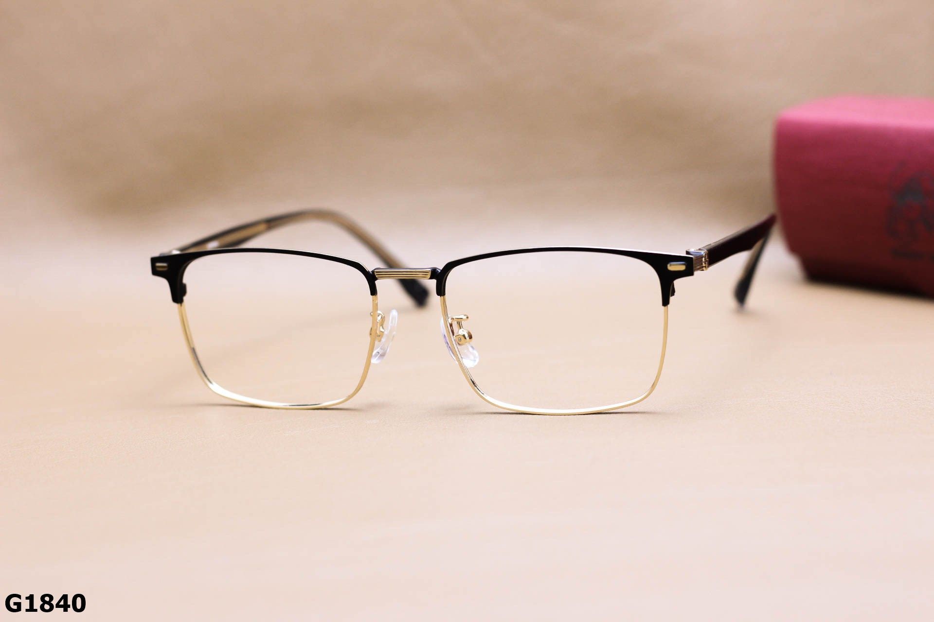 Gọng Kính Cận Hợp Kim Cao Cấp, Dáng Vuông Nửa Viền Thanh Mảnh Thời Trang Unisex - G1840