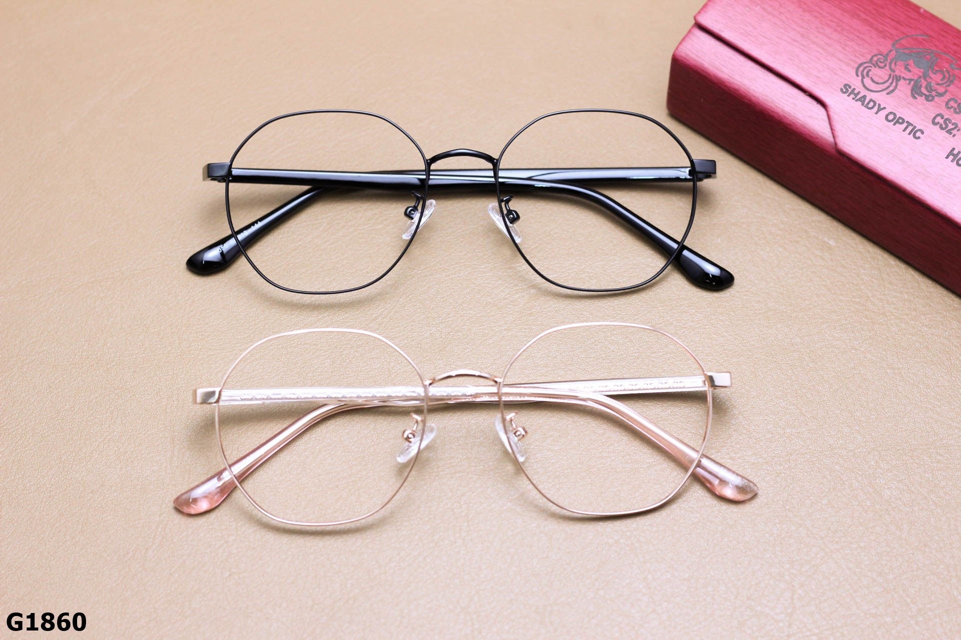 Gọng Kính Cận Hợp Kim Cao Cấp, Dáng Đa Giác Thanh Mảnh Thời Trang Unisex - G1860