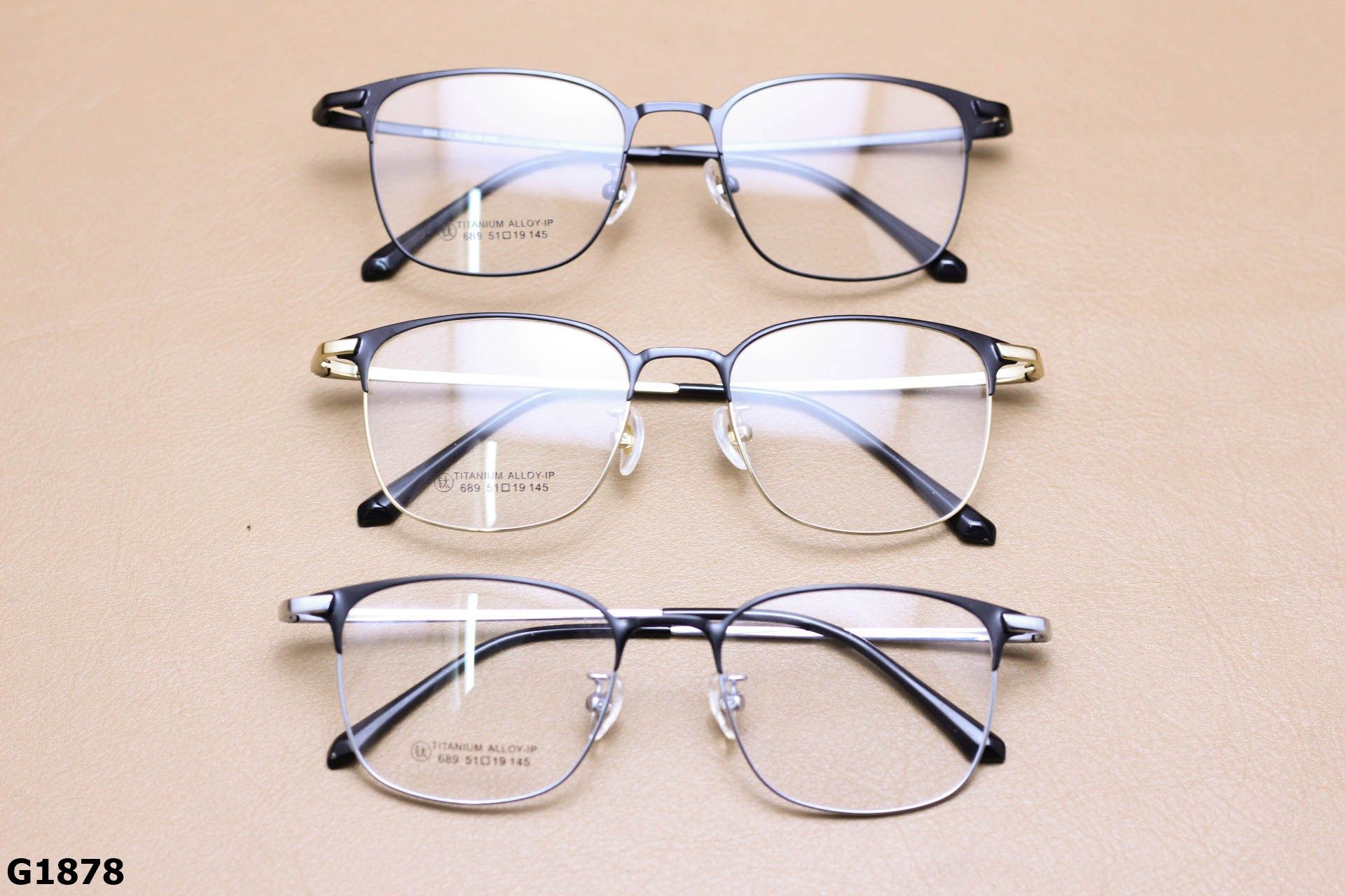 Gọng Kính Cận Titanium Cao Cấp, Dáng Vuông Thanh Mảnh Unisex - G1878