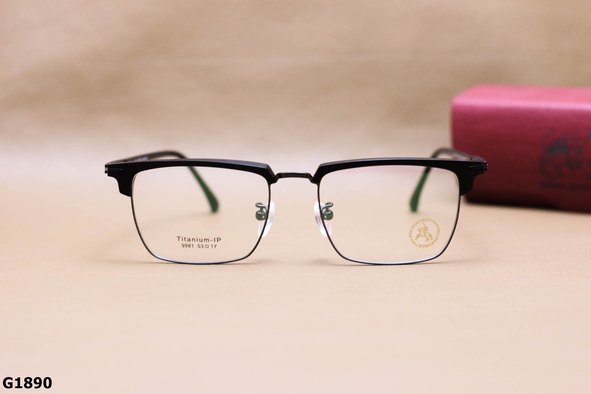 Gọng Kính Cận Nửa Viền Dáng Vuông Thời Trang Unisex, Chất Liệu Titanium IP Cao Cấp - G1890
