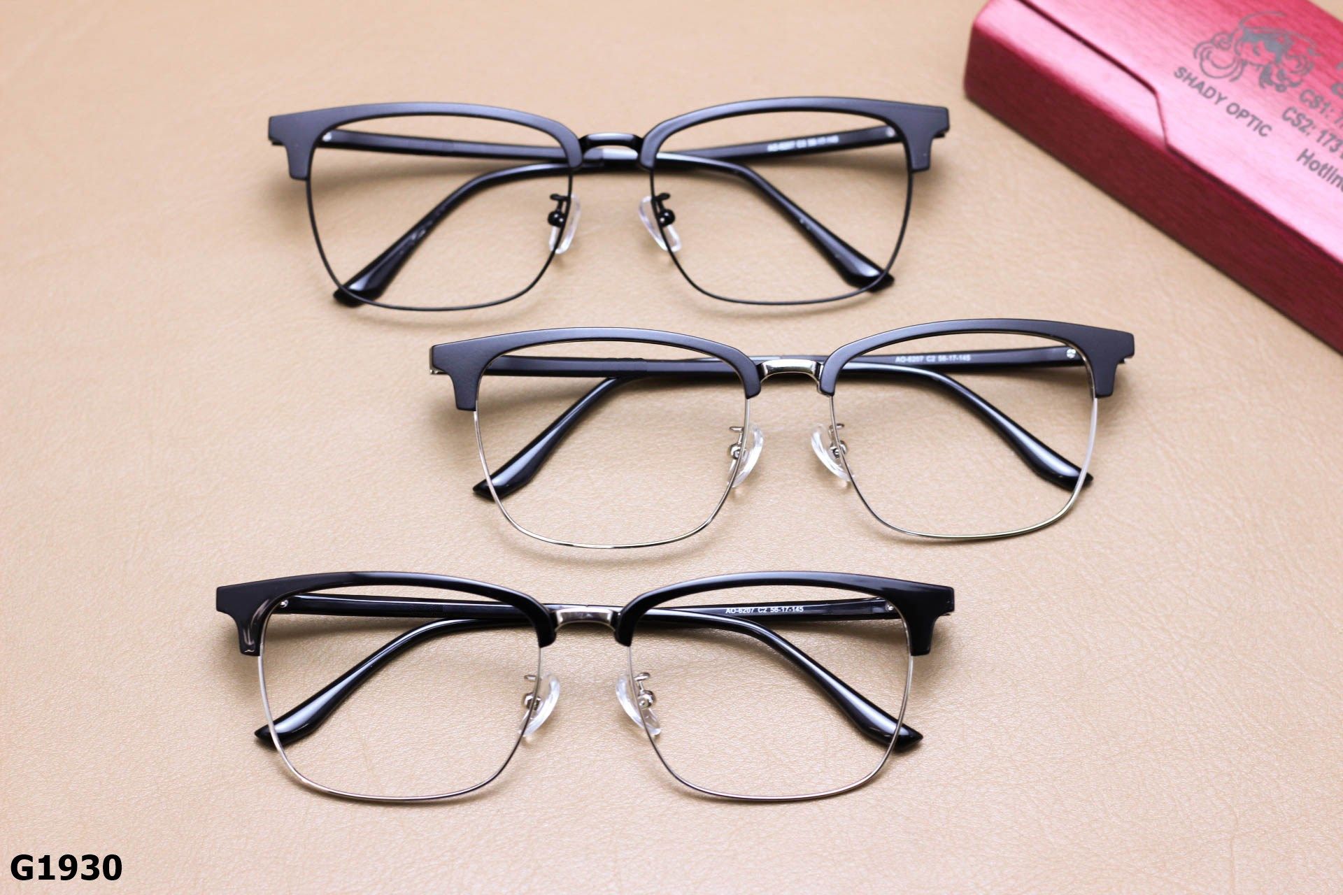 Gọng Kính Cận Hợp Kim Vuông Nửa Viền Thời Trang Unisex - G1930