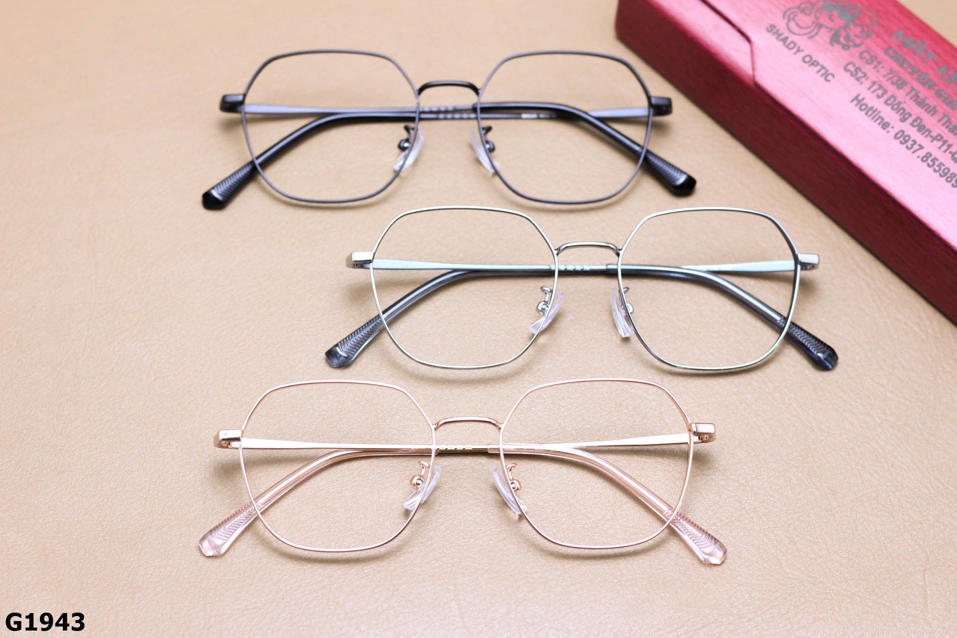 Gọng Kính Cận Hợp Kim Đa Giác Cách Điệu Thanh Mảnh Thời Trang Unisex - G1943