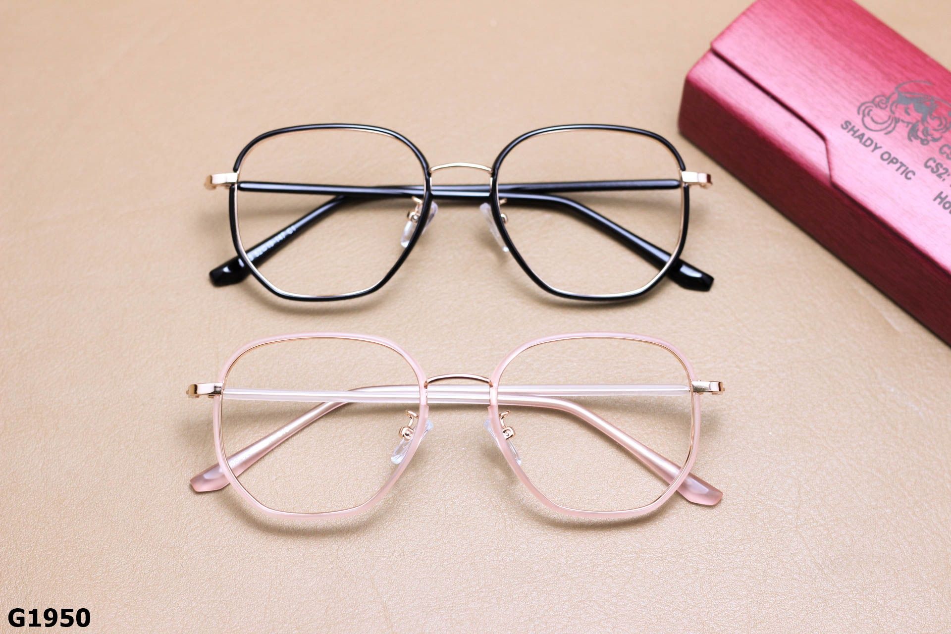 Gọng Kính Cận Đa Giác Oversize Hợp Kim Thanh Mảnh Unisex - G1950