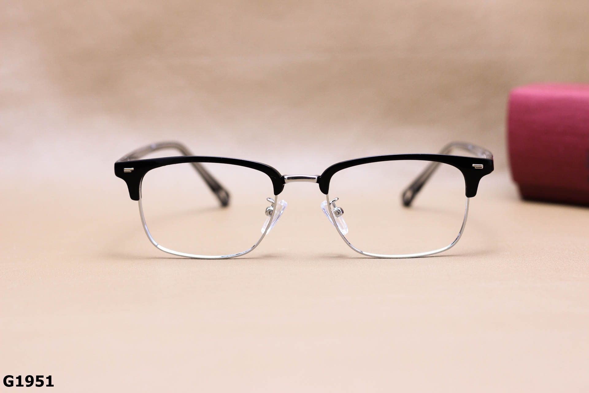 Gọng Kính Cận Vuông Nửa Viền Thời Trang Unisex, Chất Hợp Kim Thanh Mảnh - G1951