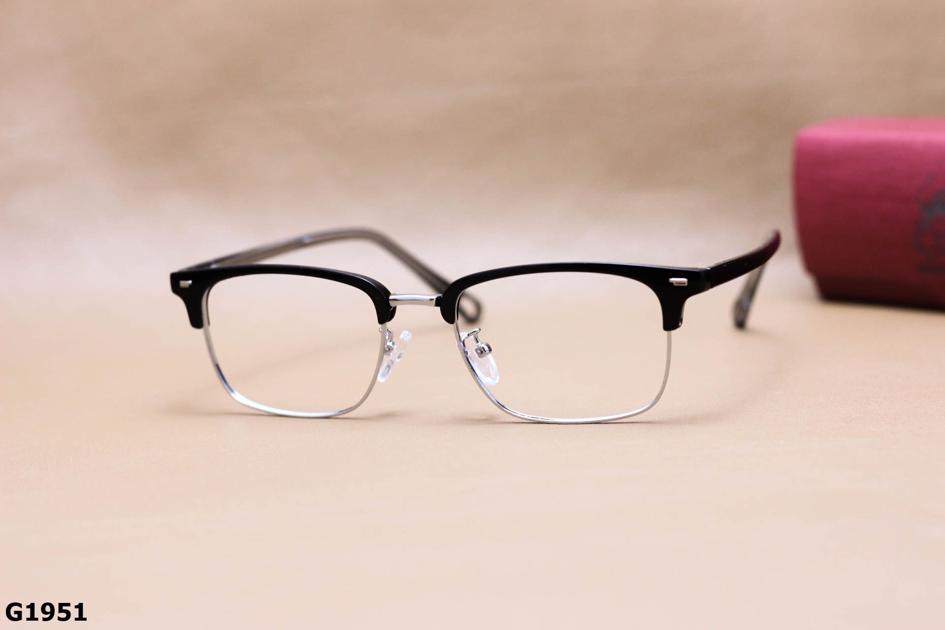 Gọng Kính Cận Vuông Nửa Viền Thời Trang Unisex, Chất Hợp Kim Thanh Mảnh - G1951