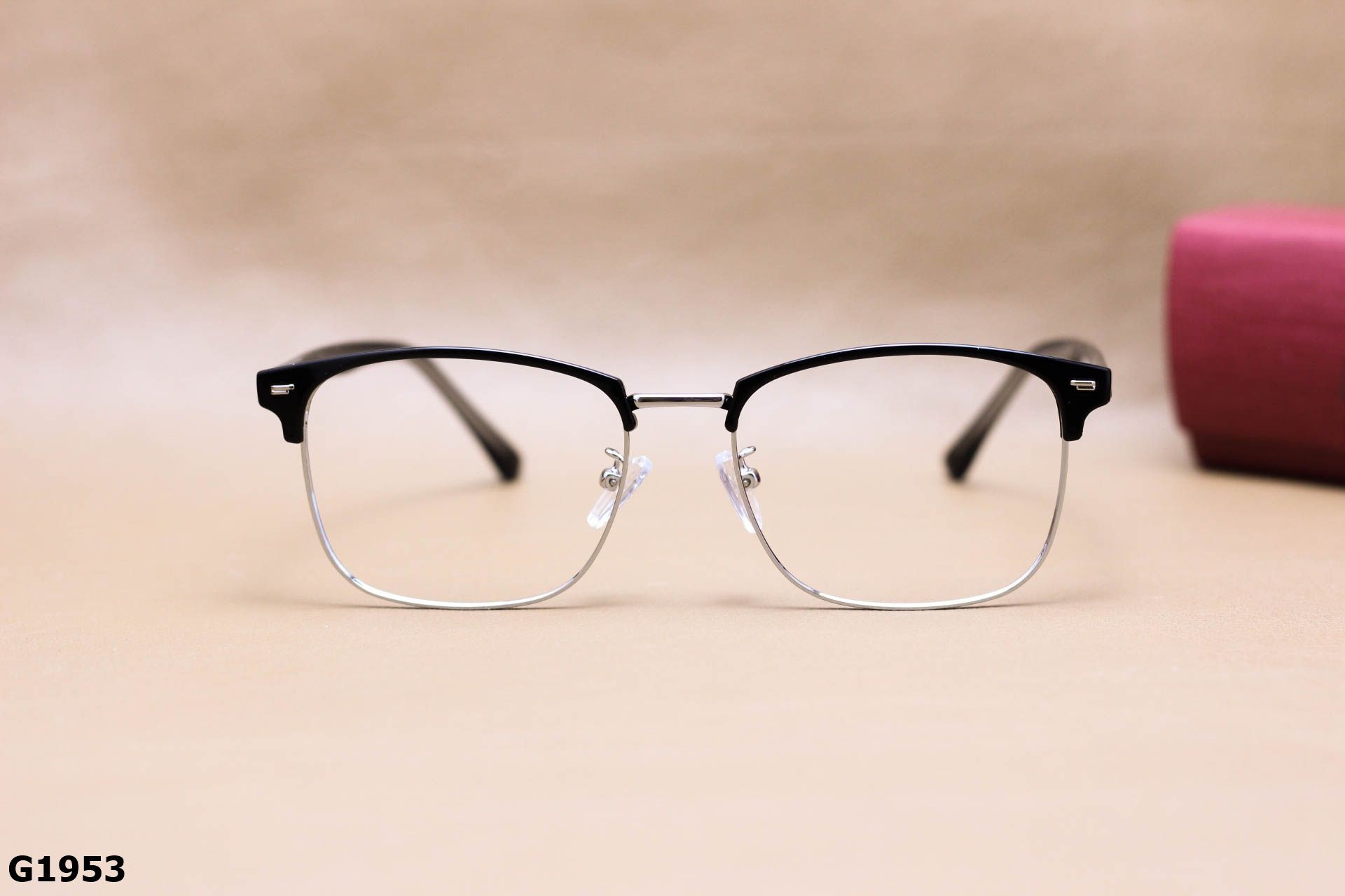 Gọng Kính Cận Vuông Nửa Viền Thời Trang Unisex, Chất Hợp Kim Thanh Mảnh - G1953