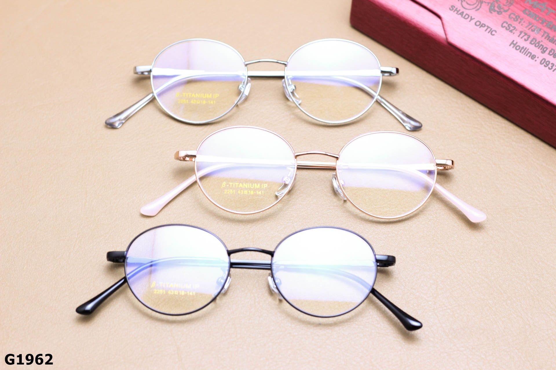 Gọng Kính Cận Chất B-Titanium Cao Cấp, Dáng Tròn Thời Trang Unisex - G1962