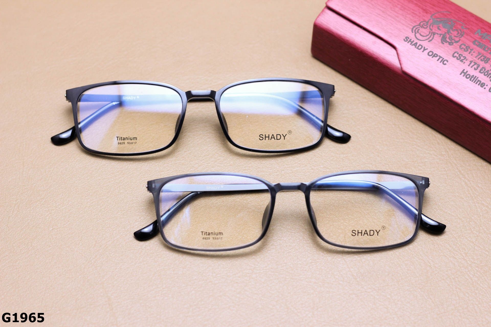 Gọng Kính Cận SHADY Dáng Vuông Nhỏ Unisex, Chất Nhựa Ultem & Titanium IP - G1965