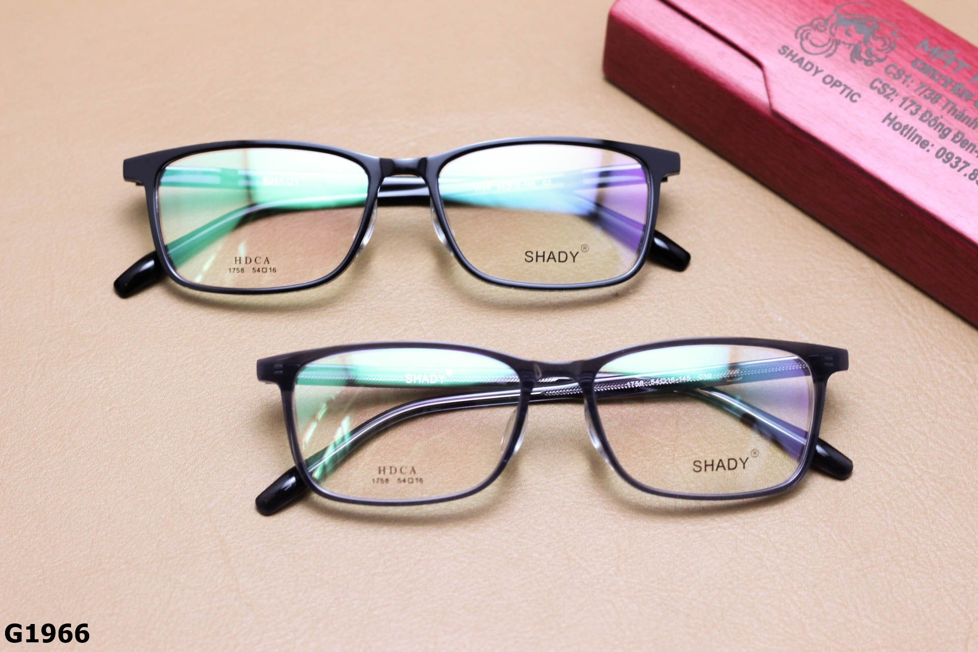 Gọng Kính Cận SHADY Dáng Vuông Unisex, Chất Nhựa Acetate Cao Cấp - G1966