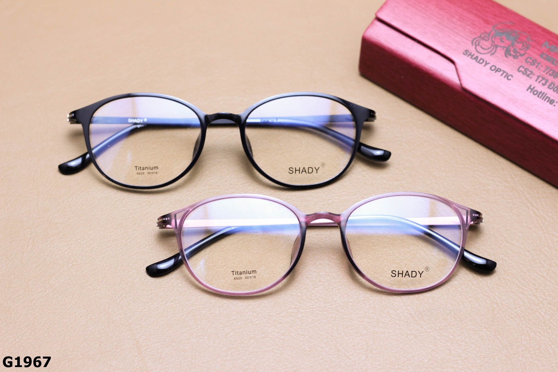 Gọng Kính Cận SHADY Dáng Tròn Ngố Unisex, Chất Nhựa Ultem & Titanium IP - G1967