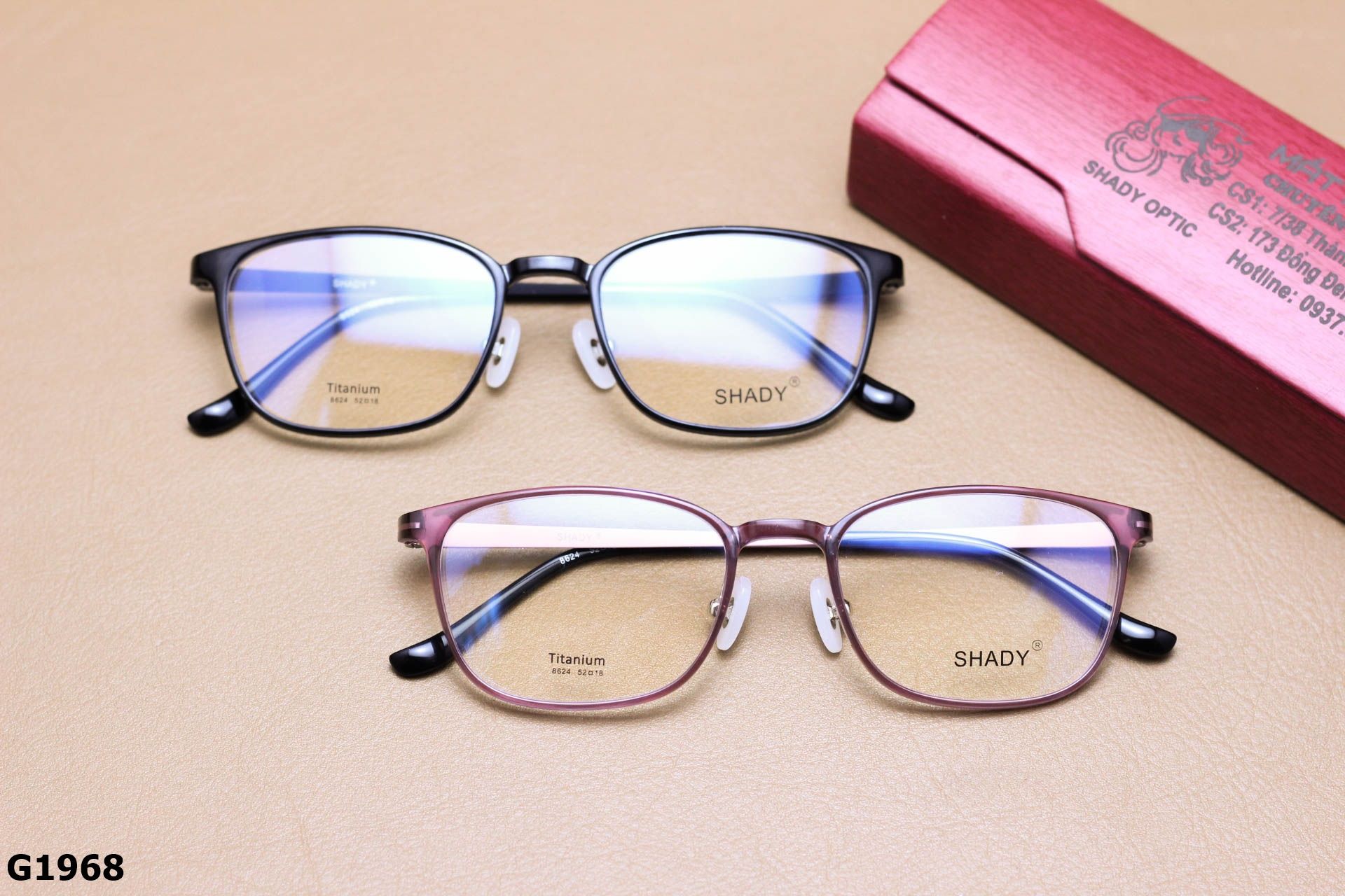 Gọng Kính Cận SHADY Dáng Vuông Bầu Unisex, Chất Nhựa Ultem & Titanium IP - G1968