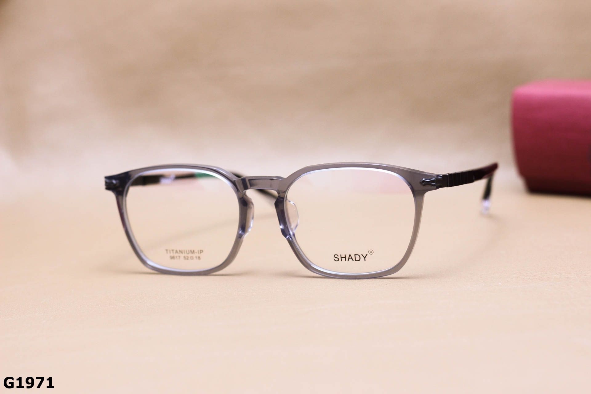 Gọng Kính Cận SHADY Dáng Vuông Bầu Unisex, Chất Liệu Titanium IP - G1971