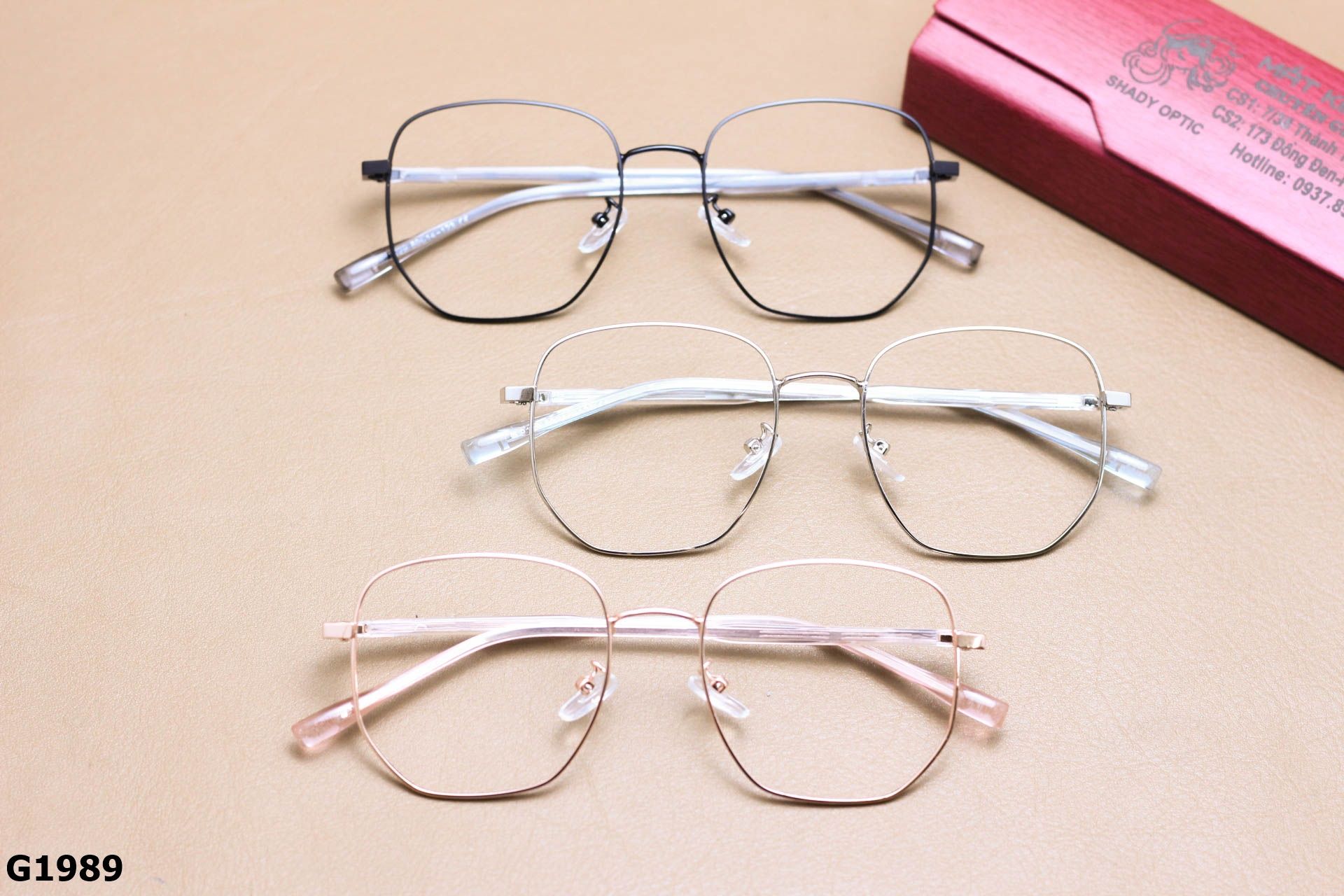 Gọng Kính Cận Hợp Kim Đa Giác Oversize Thanh Mảnh Thời Trang Unisex - G1989