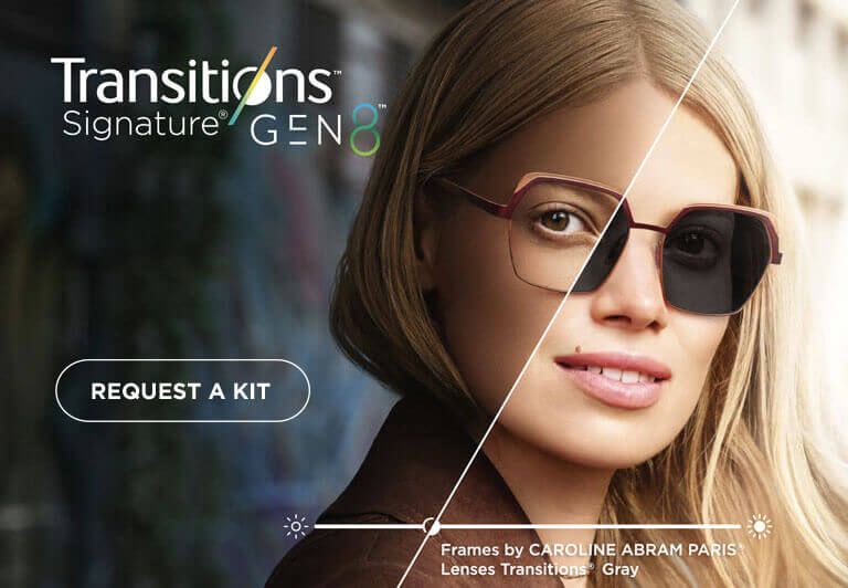 TRÒNG KÍNH ĐỔI MÀU KHÓI CHỐNG ÁNH SÁNG XANH ESSILOR CRIZAL TRANSITIONS SIGNATURE GEN VIII 1.59 Airwear