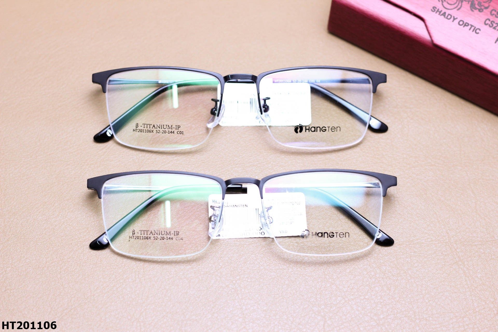 Gọng Kính Cận Vuông Nửa Viền Thời Trang Unisex, Chất Liệu Hợp Kim Cao Cấp Chính Hãng Hang-Ten - HT201106