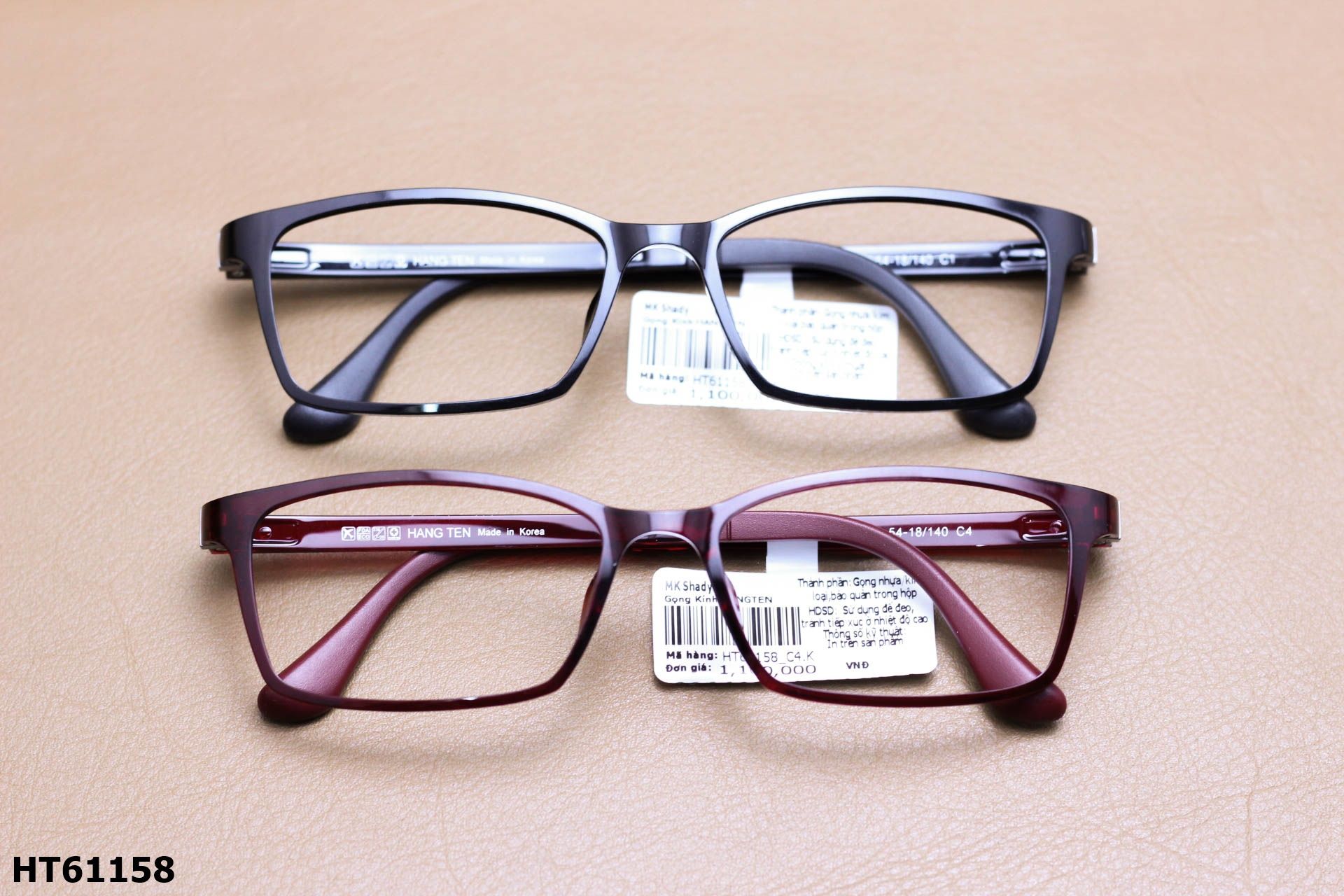 Gọng Kính Cận Thời Trang Unisex, Nhựa Dẻo Ultem Chính Hãng Hang-Ten - HT61158