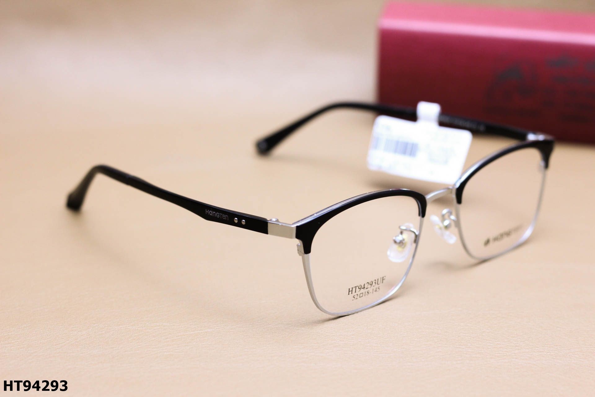 Gọng Kính Cận Dáng Vuông Bầu Thời Trang Unisex, Chất Liệu Hợp Kim Cao Cấp Chính Hãng Hang-Ten - HT94293